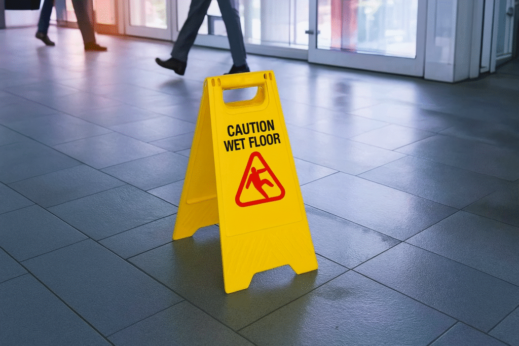 slippery office floor